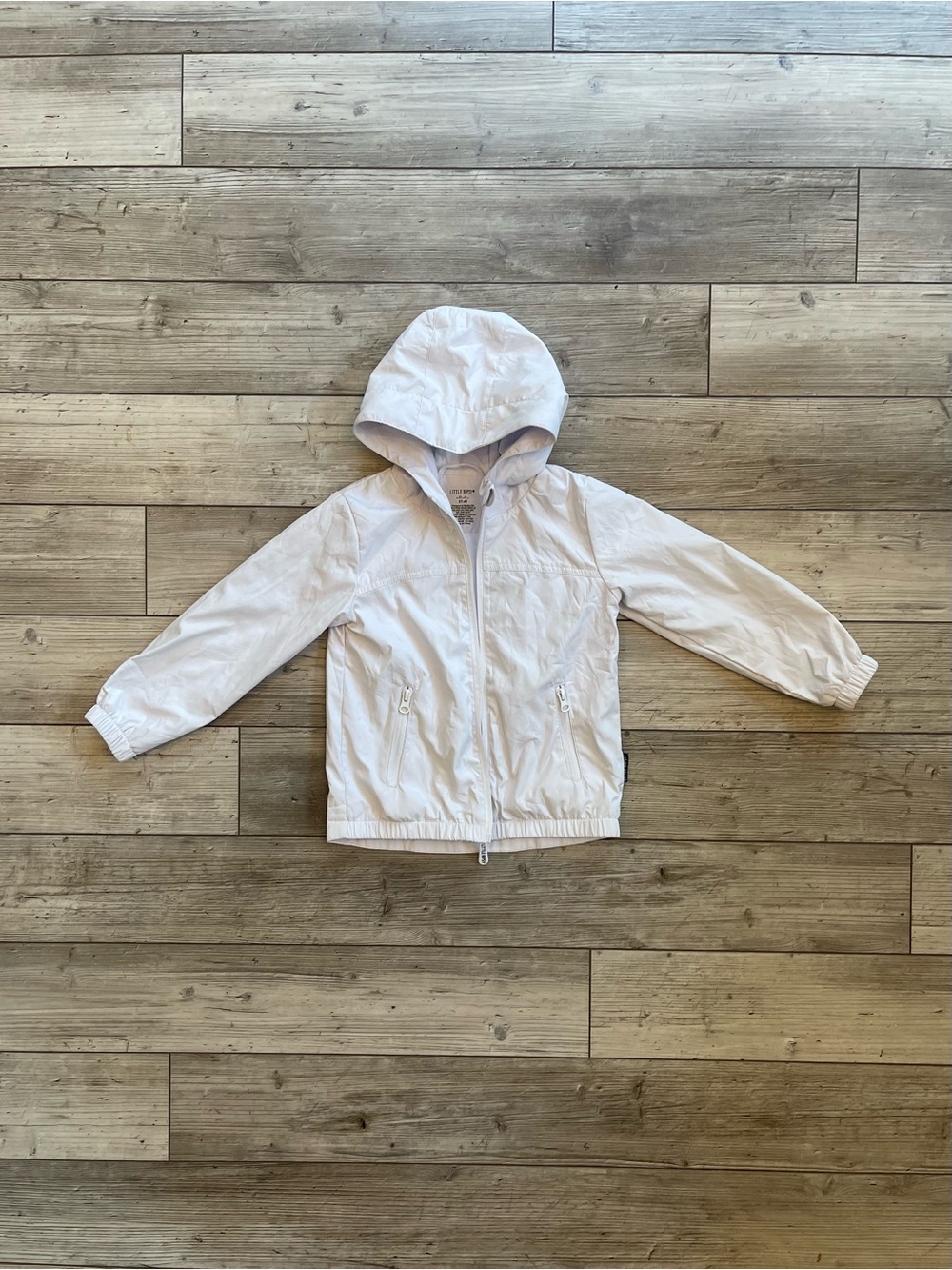 Little Bipsy | White Hooded Raincoat | Size: 3T - 4T